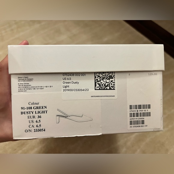 NWT & Other Stories Square Toe Kitten Heel Mules Sz 6.5/ EU 36 - Picture 10 of 12